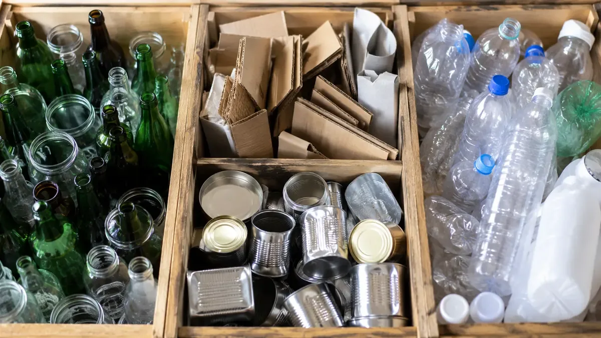Materiales reciclables separados prolijamente en cajones